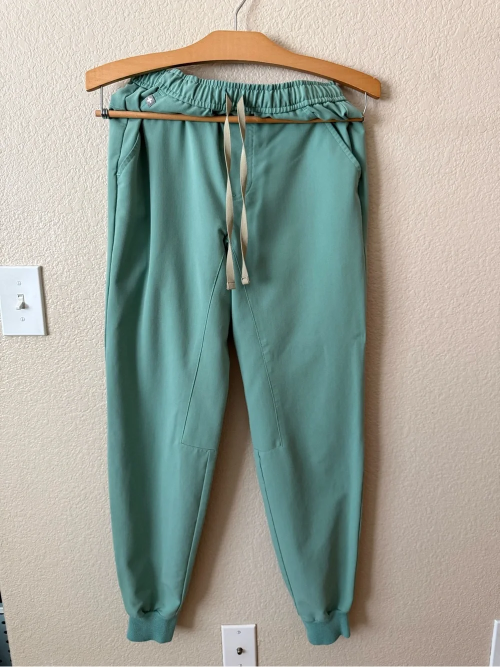Figs Men's Mint Green Joggers with Light Gray Drawstring